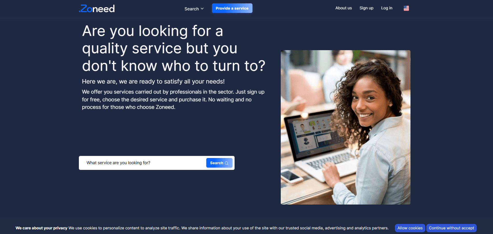 Zoneed homepage